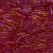 Miyuki Bugle 6mm Beads - Transparent red ab BGL2-254